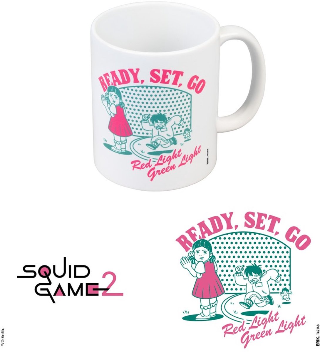 Grupo Erik Squid Game - Red Light, Green Light Mok/beker - Multicolours