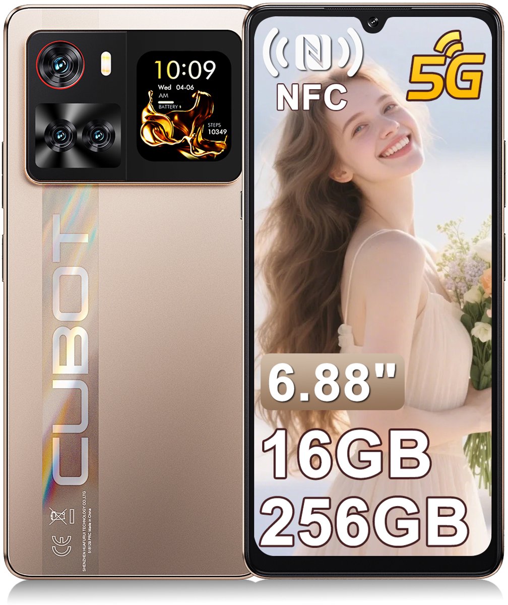 CUBOT X100 Smartphone - 5G - 16GB RAM - 256GB ROM - 5100 mAh - 6.88 inch 120Hz - Android 15 - NFC - OTG - Gouden