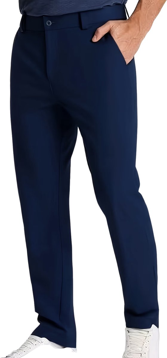 Currero Pantalon Heren Chino Regular Fit Golfbroek Nette Broek Met Elastische Tailleband Volwassenen Donkerblauw M