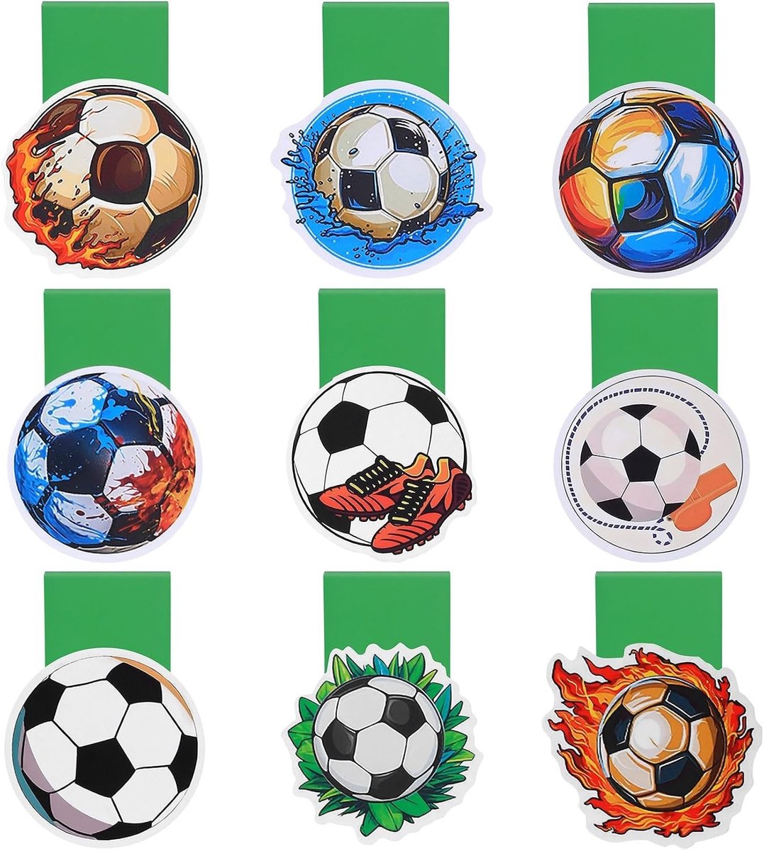 Voetbalboekenleggers set van 9, magnetische boekenleggers voor voetbalfans, cadeau-ideeën voor jongens, meisjes en leraren, perfect voor boekenliefhebbers en scholieren
