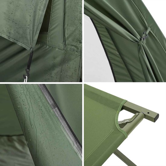 CORE 3-in-1 Kampeertent voor 1 Persoon - Maximaal draagvermogen 114kg - Enkele Tent - Lichtgewicht en Praktische Trekkerstent - Met Lamphaak en Schoenenopbergvakken - Snel Op te Zetten - Waterafstotende Tent - 193x86x160cm - Groen van core — afbeelding 3