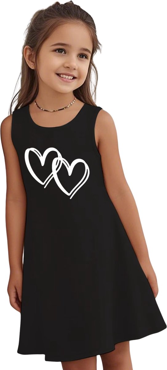 Currero Zomerjurk Meisjes Zomerjurken Kinderen Jurk Meisje Ibiza Stijl Sundress Kinderkleding 15-16 Jaar Zwart
