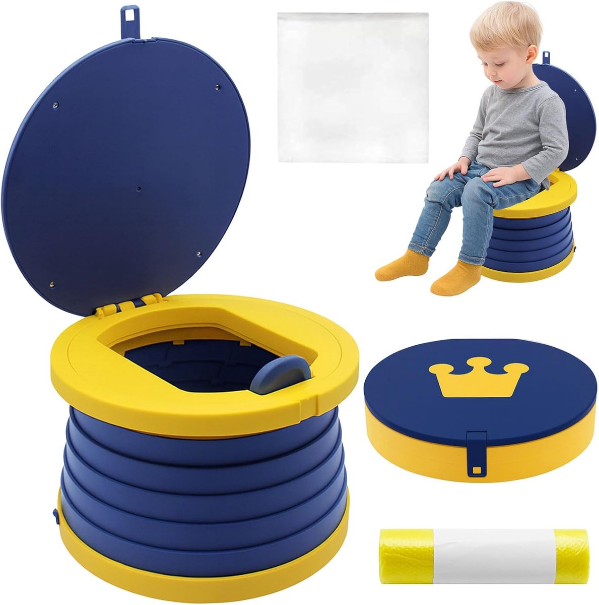 SnelShoppen - Opvouwbaar Potje voor Onderweg, Draagbaar Reistoilet voor Kinderen, Camping, Auto, Strand - Handig en Compact Potje voor Familiegebruik