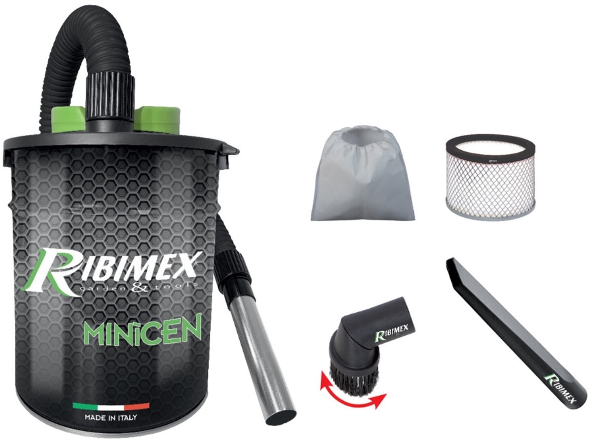 Elektrische aszuiger Minicen 800 W / 10 Liter | Complete accessoire kit
