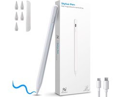 Nuvance Stylus Pen - Geschikt voor Apple iPad 2018-2026 - Touchscreen Pen - Incl. 6 Punten - Pencil