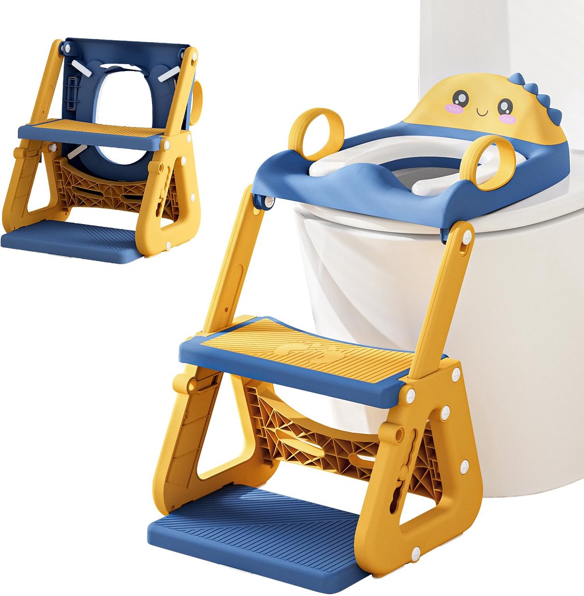 SnelShoppen - Toiletbril voor Kinderen met Trap - 2-in-1 WC-opzetstuk en WC-bril voor Jongens en Meisjes vanaf 2 Jaar - Perfect voor Thuisgebruik en Z