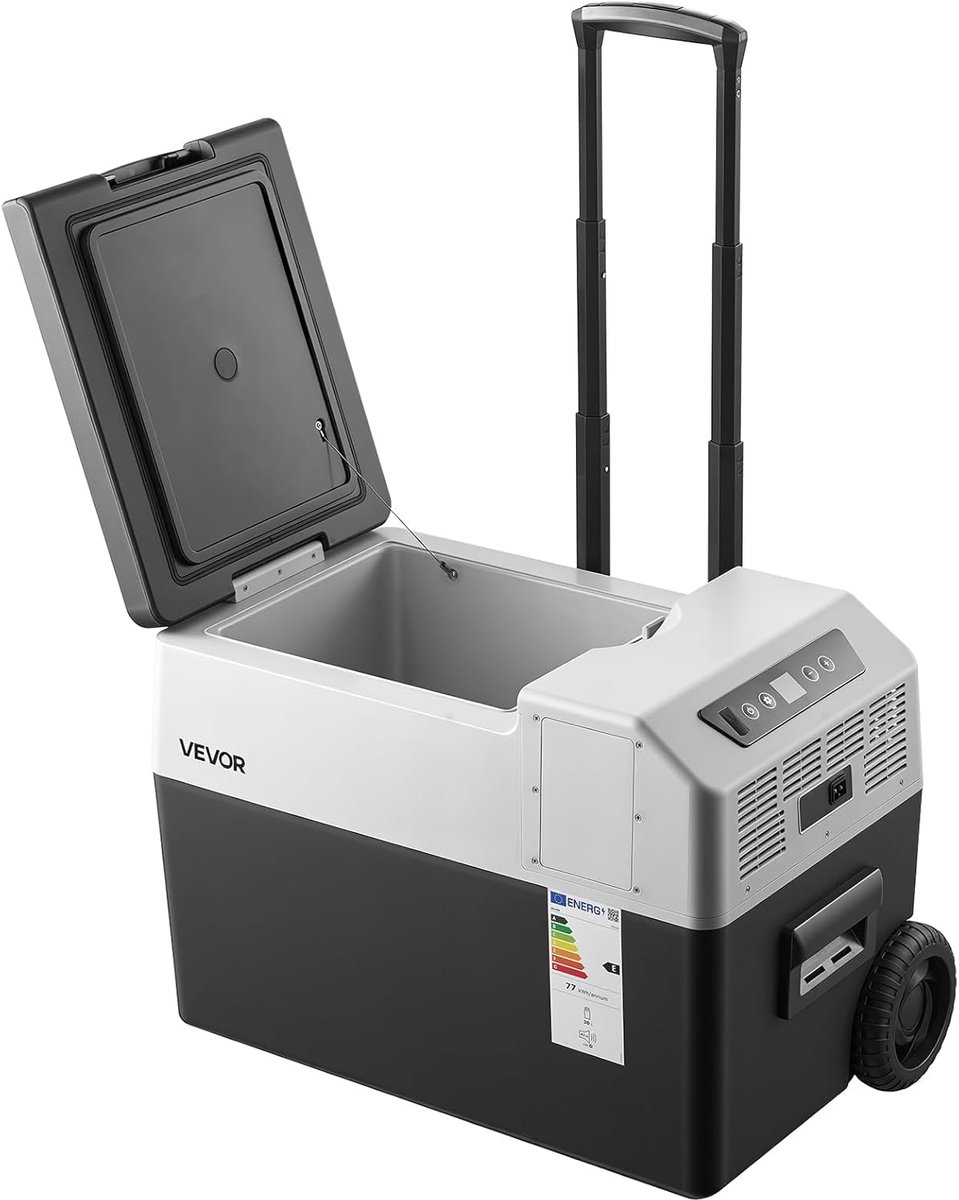 SnelShoppen - Draagbare Autokoelkast met Wielen en Handgreep, 30L Capaciteit, Temperatuurbereik -22°C tot 10°C, Elektrische Vriezer voor Camping, Reiz