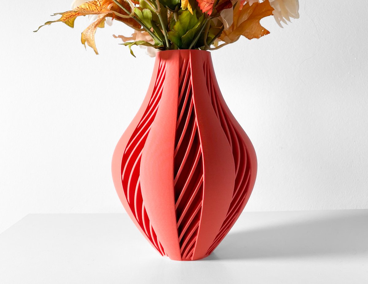 Skushy Vaas Yorio - Geschikt voor Bouwbloemen - Japandi Designvaas voor Droogbloemen en Kunstbloemen - Sculpturale Decoratieve Vaas - Moderne Woondecoratie