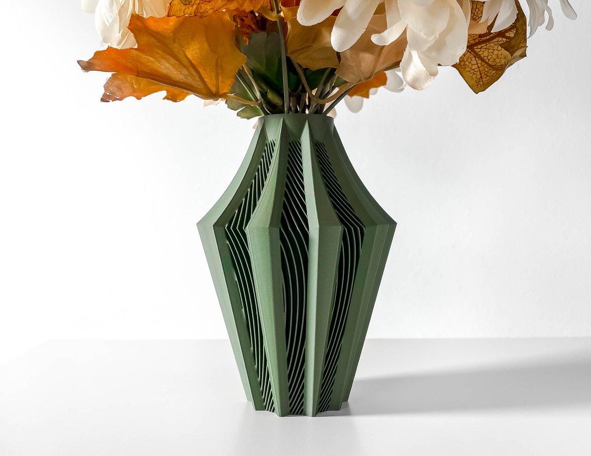 Skushy Vaas Walo - Geschikt voor Bouwbloemen - Japandi Designvaas voor Droogbloemen en Kunstbloemen - Sculpturale Decoratieve Vaas - Moderne Woondecoratie