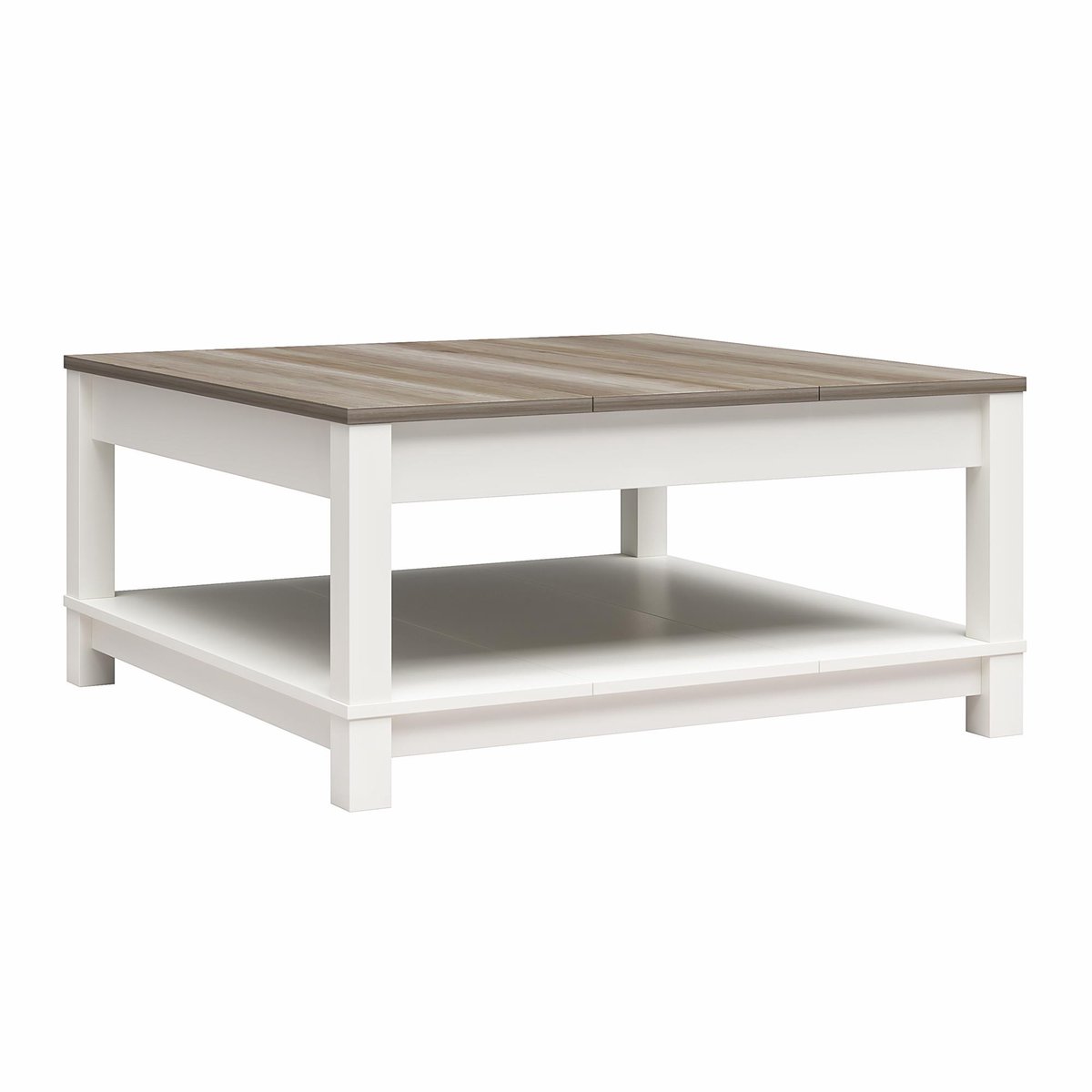 Chapel Hill-Salontafel met 1 plank in witte eikenhout look