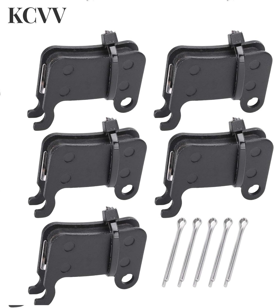 Remblokken fatbike-rem blokken fatbike-Set van 5 schijfremblokken - Remblokken van kunsthars - Vervangende schijfremblokken voor mountainbikes - Zwart - 3,2 x 2,65 cm
