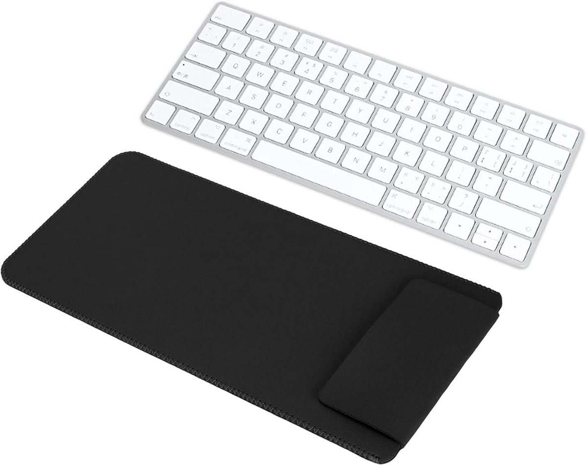 SnelShoppen - PU Leren Keyboard Cover Reis Tas 30x14x1cm voor Draadloos Toetsenbord - Zwarte Bescherming voor Magic Keyboard 2 - Schokbestendig en Wat