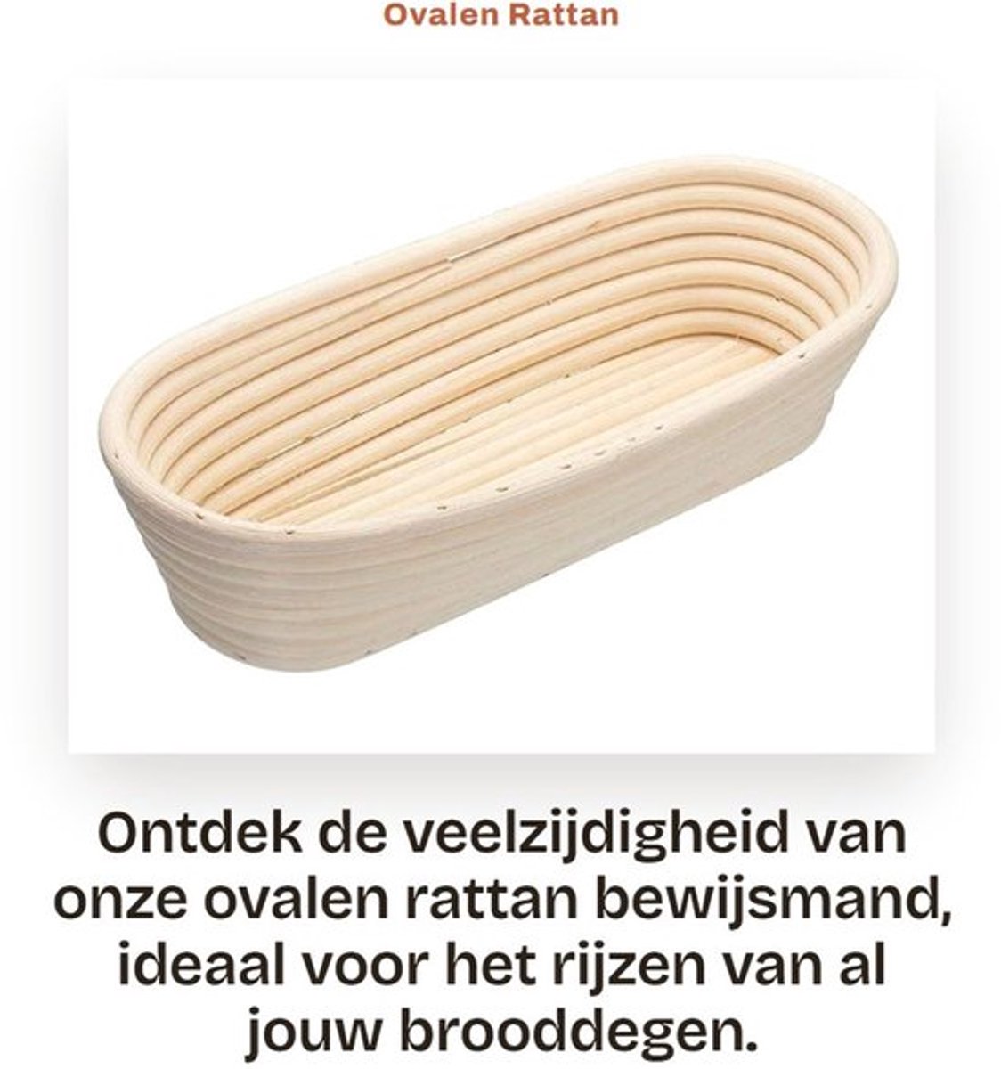 Broodmand Riet - Rijsmand - Opbergmand - Bakmand - Ovalen Mand - 1 stuk (M: 21 x 15 x 8 cm) - Banneton