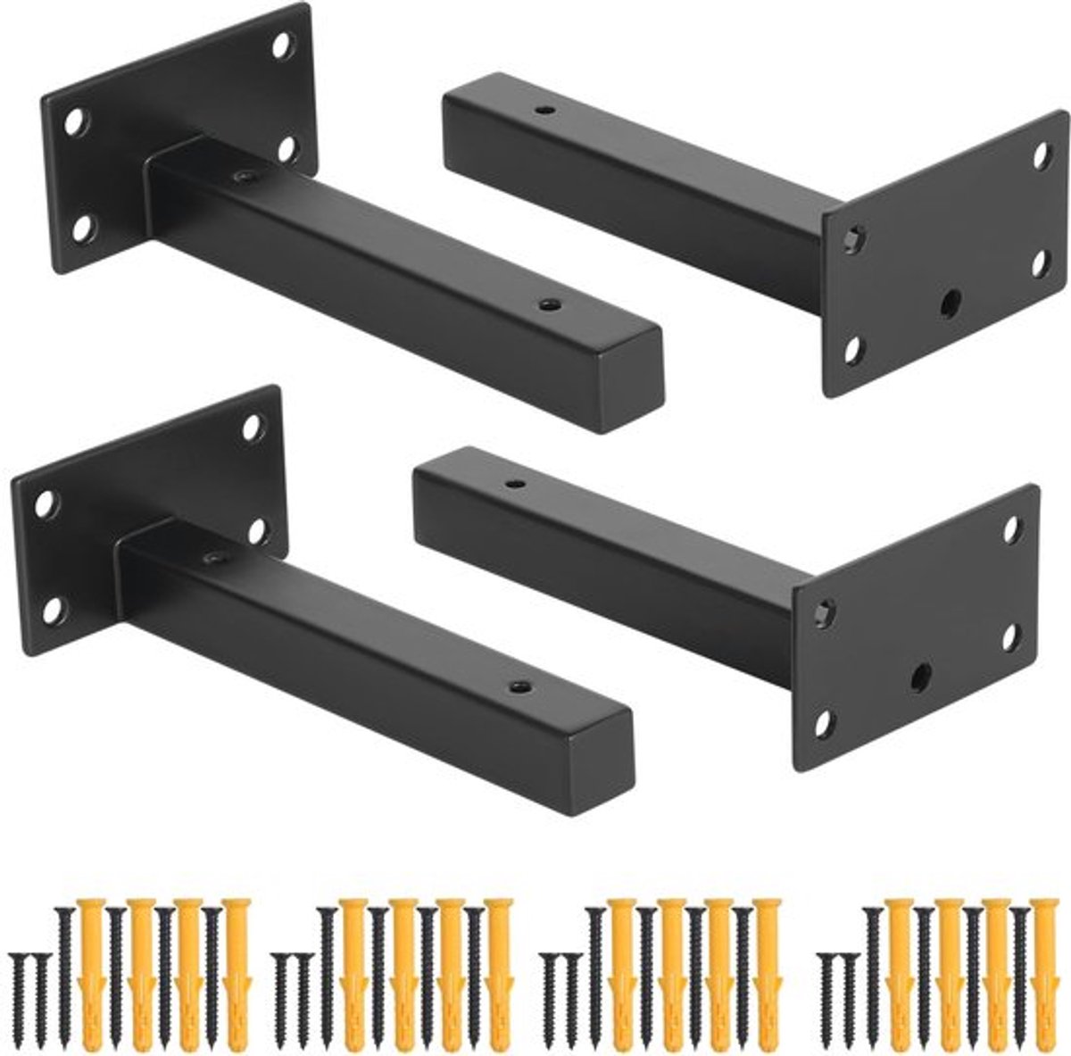 Plankbeugels 20 mm dik - Zware Plankdragers - Industriële Planksteunpennen - Muurbeugels - Draagvermogen 40-60 kg - Hoogwaardige Koudgewalst Staal - Planksteunen