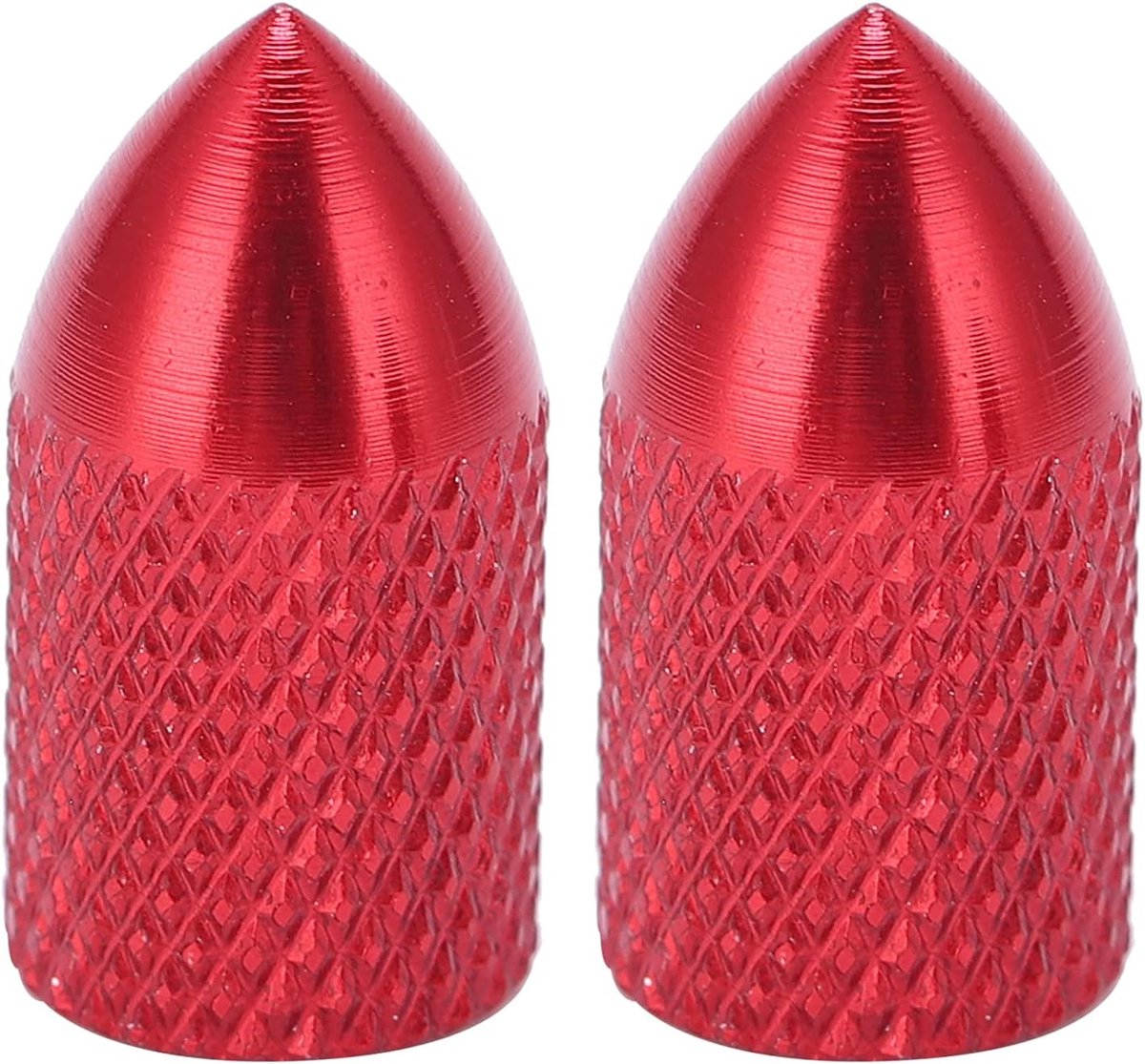 SnelShoppen - 2Pcs Aluminium Schrader Ventieldoppen, Fietskappen, Fietsaccessoires, Rood, Stofdoppen voor Banden, Duurzaam en Stijlvol