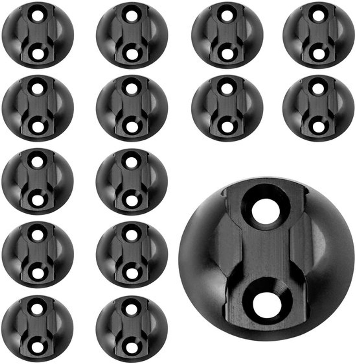 Ankerpunten Set van 15 - Ronde Ladingbeveiliging - Railaccessoires voor Vliegtuigen/Campers - Lichtgewicht Aluminium - Diameter 44 mm - Eenvoudig Montagesysteem - Sjorpunten
