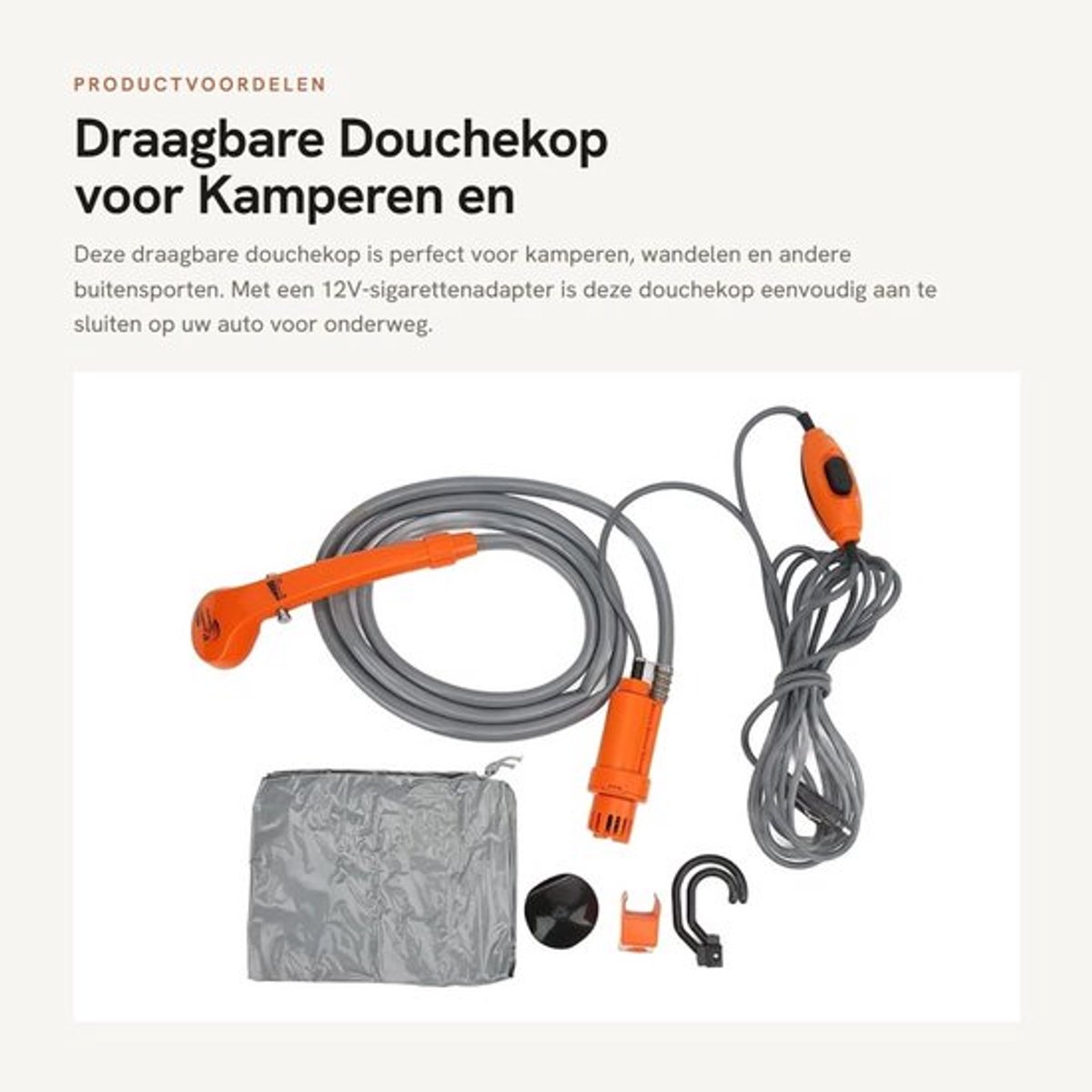 Draagbare Douchekop voor Kamperen en Buitensport