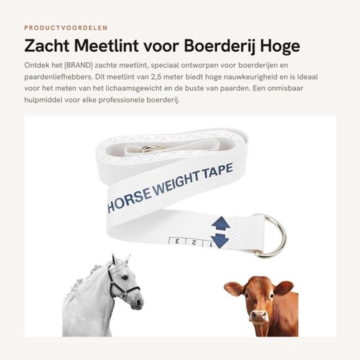 Meetlint Hoge Nauwkeurigheid - Paardenmeetlint - Omtrekmeter - Dubbele Schaal - Zacht Meetlint - Metalen Gespen