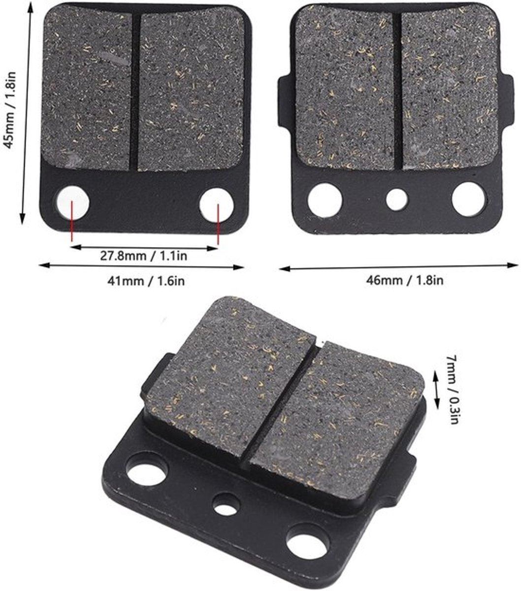 Remblokkenset Stabiel Rijcomfort - Remblokken Achter - Geschikt voor Warrior 350 YFM350 - Vervangende OEM - 6 Stuks - MP101AA2025