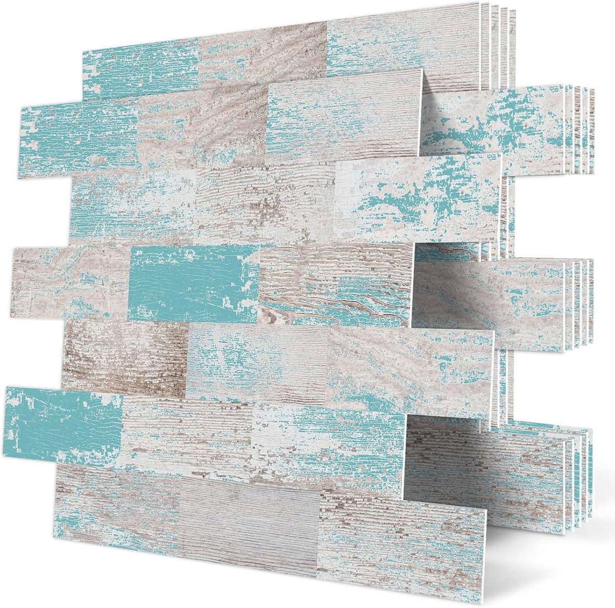 SnelShoppen - Zelfklevende Wandtegels Keuken 10 Stuks | Blauw, PVC, Muurtegels, Badkamer, 32 x 27cm, Eenvoudig te Installeren