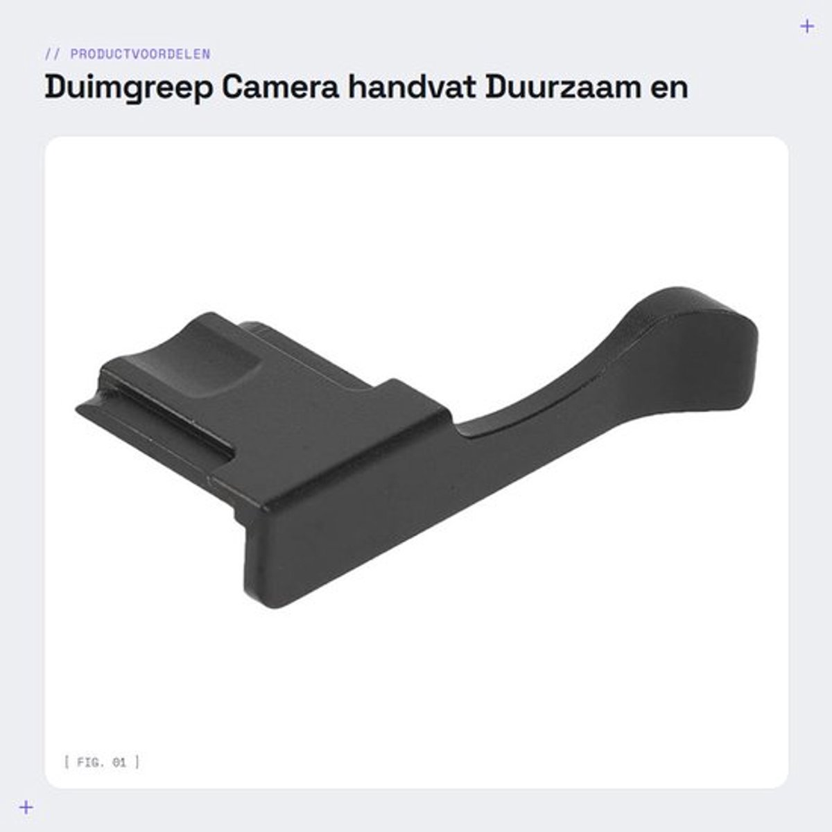 Duimgreep Duurzaam - Handvat - Camera Beugel - Aluminiumlegering - Comfortabel Ontwerp - Eenvoudig te Installeren