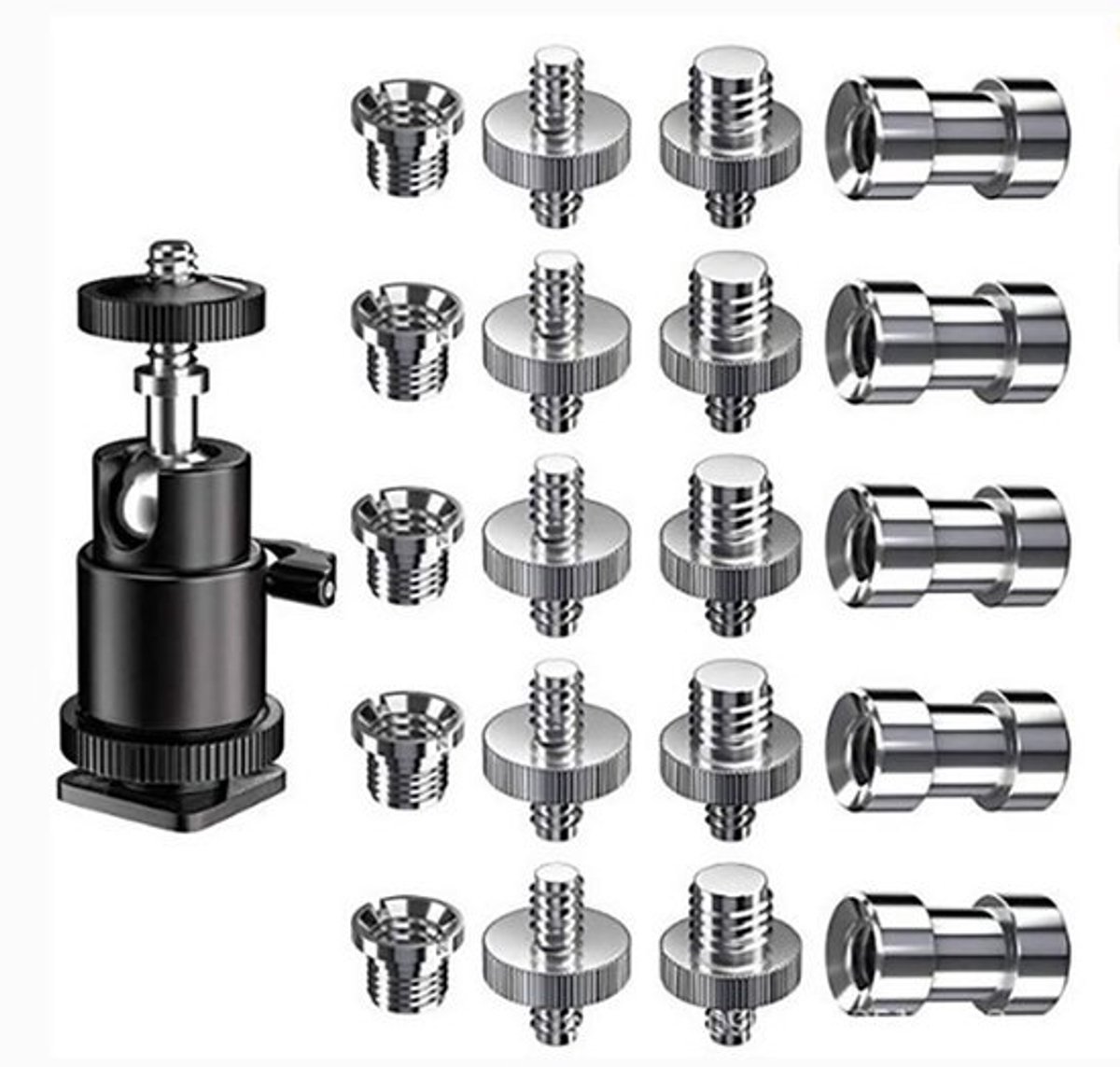 21 Stuks Camera Schroef Adapter 1/4 tot 3/8 Inch
