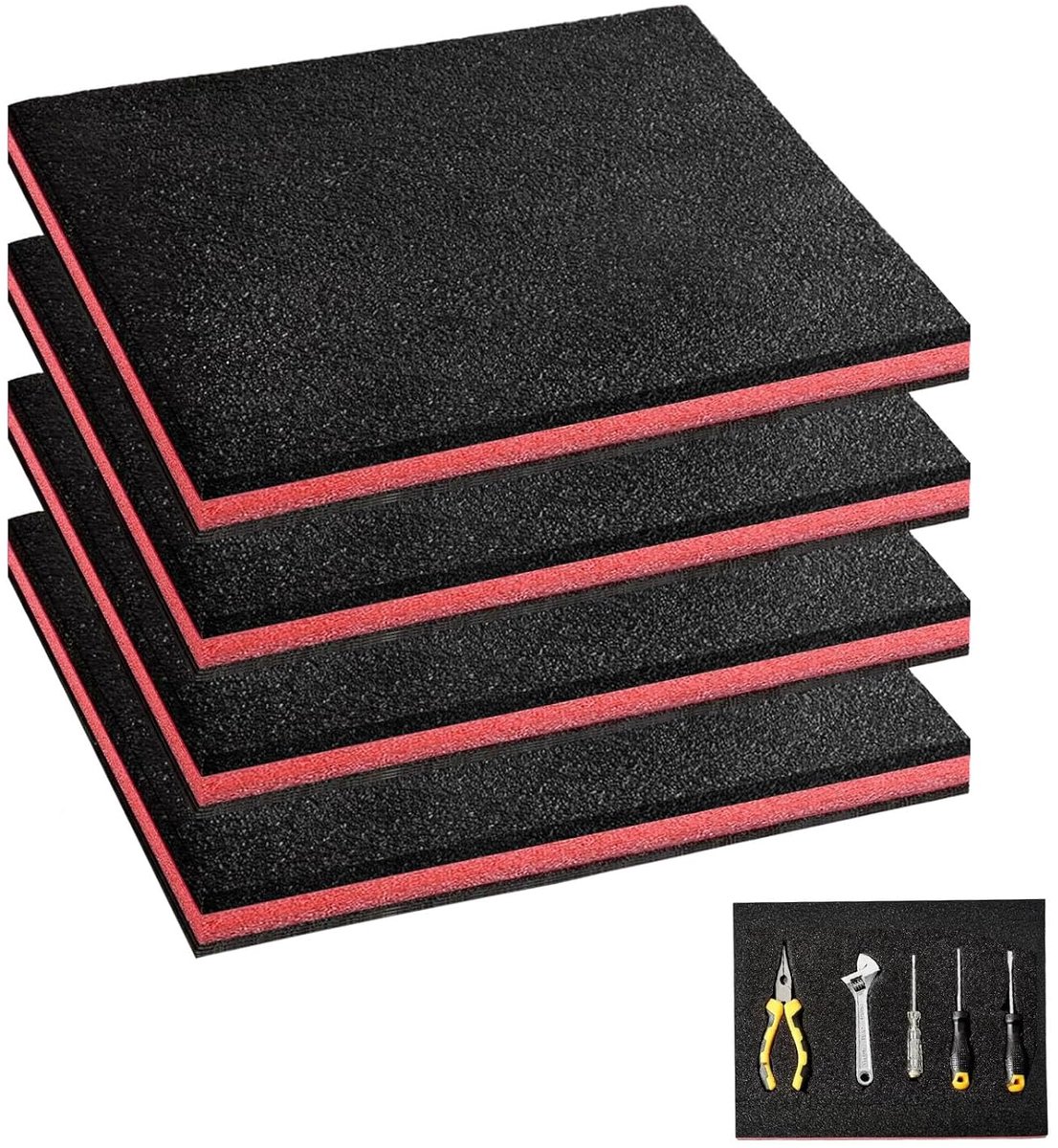 Toolbox Foam 40x30x2.5cm - EPE materiaal - 4 stuks - Ideaal voor gereedschapsopslag - SnelShoppen