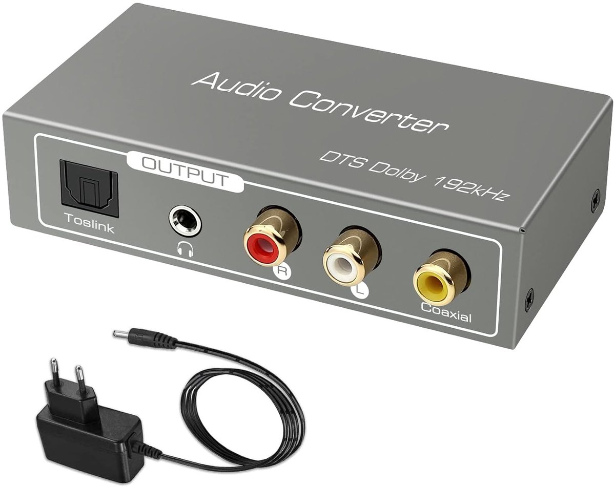 zurabini - HDMI ARC Audio Extractor - HDMI Geluidsconverter - Digitale Naar Analog Converter - Ondersteunt Dolby AC3 En DTS - 192 kHz 24-bit Samplefrequentie - ABS Kunststof Behuizing - Handmatige A-T-C Modusselectie - Compatibel Met Oude Versterkers