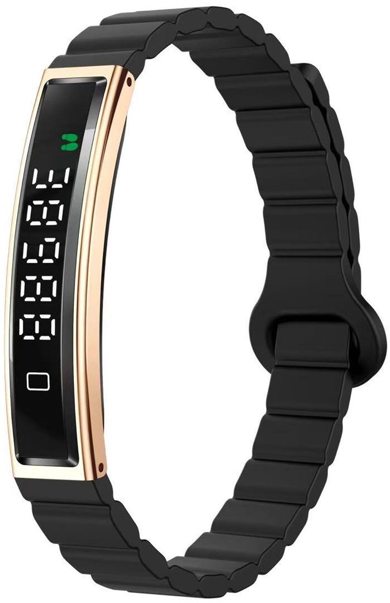 SnelShoppen - Slimme Armband Fitnesstracker Stappenteller voor Dames en Heren, Bluetooth 5.3 Oproepherinnering, Waterdicht en Externe Sluiter, Gouden