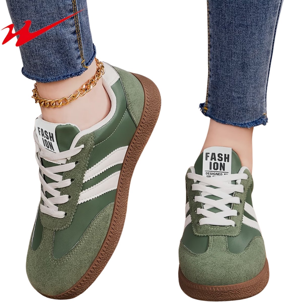 Currero Schoenen Dames Sneakers Comfortabel Slippers Casual Volwassenen 36 Groen