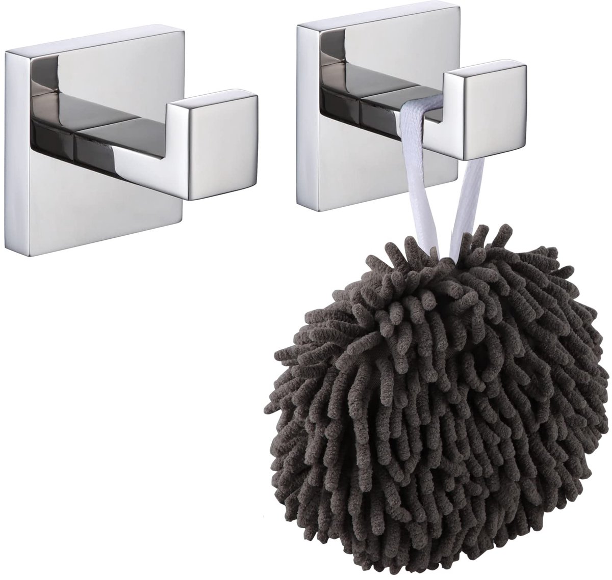 SnelShoppen - KOKOSIRI Badkamer Handdoek Haak Kapstok Haken voor Muur - RVS Heavy Duty Gepolijst Chroom - Perfect voor Badhanddoek, Gewaad, Jas, Garag