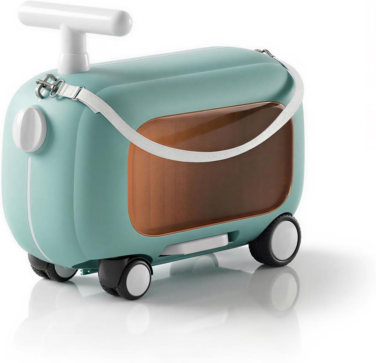Kindersuitcase met Rijdfunctie, Vouwbare Pedal, Geschikt voor Reizen, Tot 25 kg, Multifunctionele Bagage voor Kinderen, Ruime Opbergruimte, Blauw