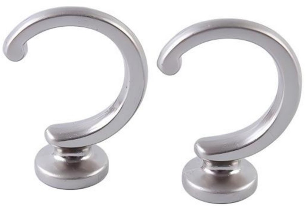 Gordijnhaken - 2 stuks - Lengte 48,5 mm - Binnendiameter 2,9 mm - Openingsdiameter 2,2 mm - Gordijnhaken - Gordijnclips - Gordijnringen - Gordijnophangringen - Gordijnhaakgespen - Gordijnmuurhaken - Gordijnrekken
