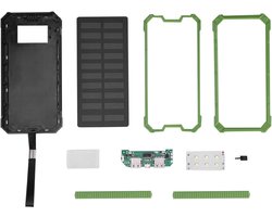 SnelShoppen - Solar Power Bank 20.000 mAh Draagbare Oplader met Snelladen en Dubbele USB Poorten - Groene DIY Kit voor Sport, School en Buitenactivite