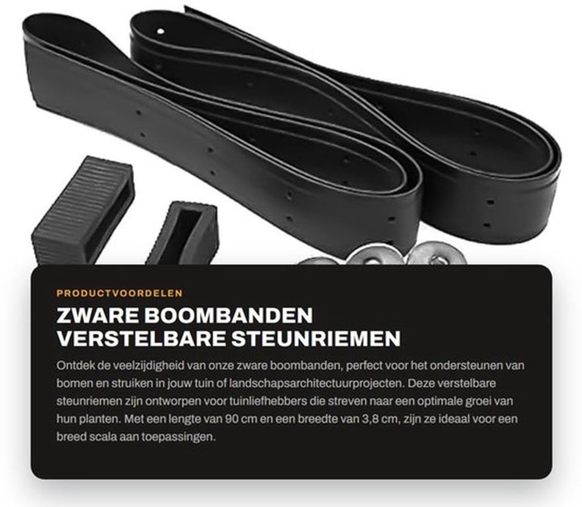 Steunriemen Verstelbaar - Boombanden - Plantenbinders - Zware Constructie - 2 Stuks - 90x3,8 cm