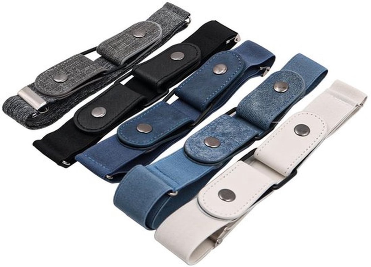 Elastische Riem - 5 Stuks - Onzichtbare Riem - Verstelbare Sluiting - Rekbare Riem - Polyester/PU - 60-80 cm - Tailleband