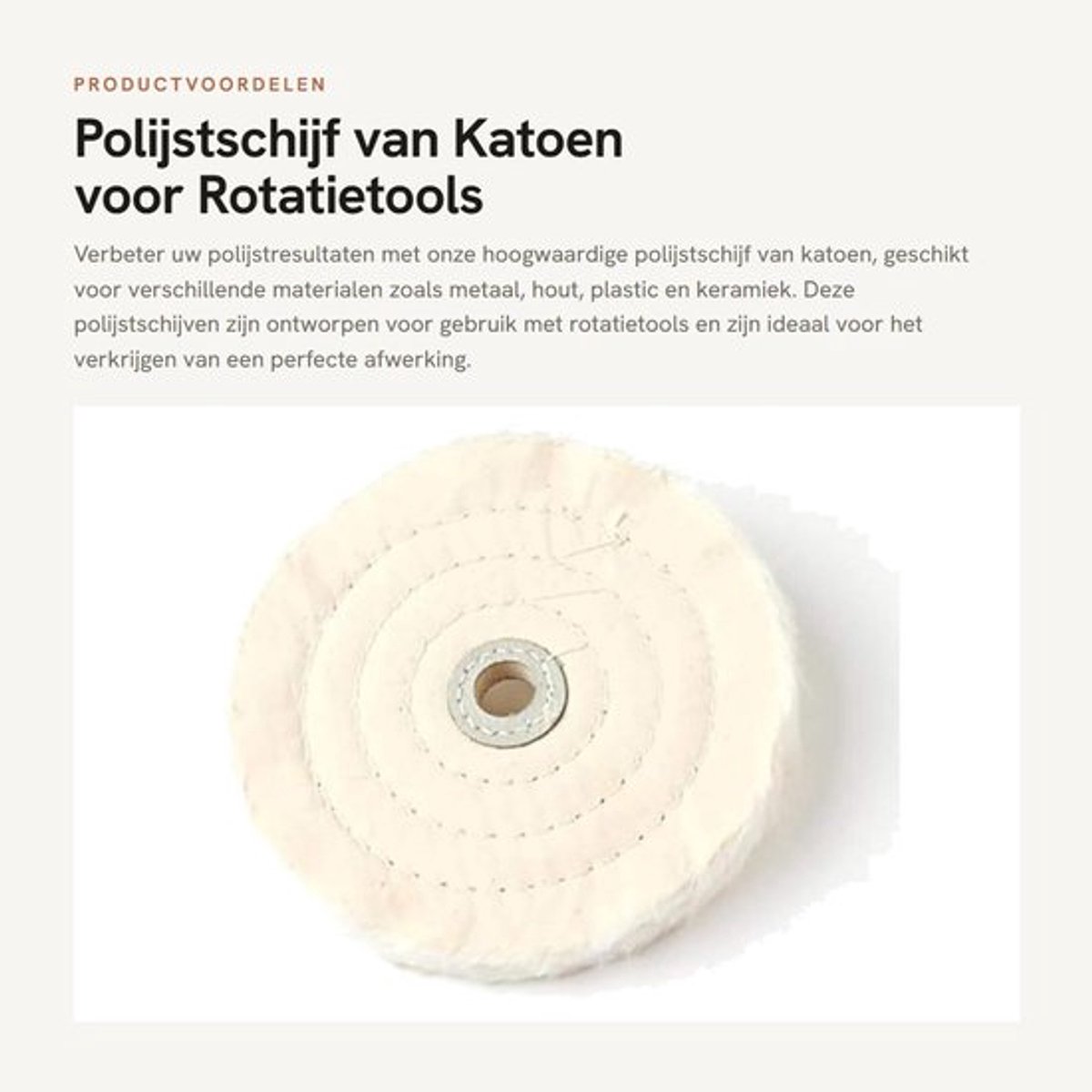Polijstpad 3/4/5/6/8/10/12 inch - Polijstschijven - Polijstpasta - Polijstpapier - Duurzaam katoen - Voor metaal/glas/kunststof/keramiek - Polijstschijf