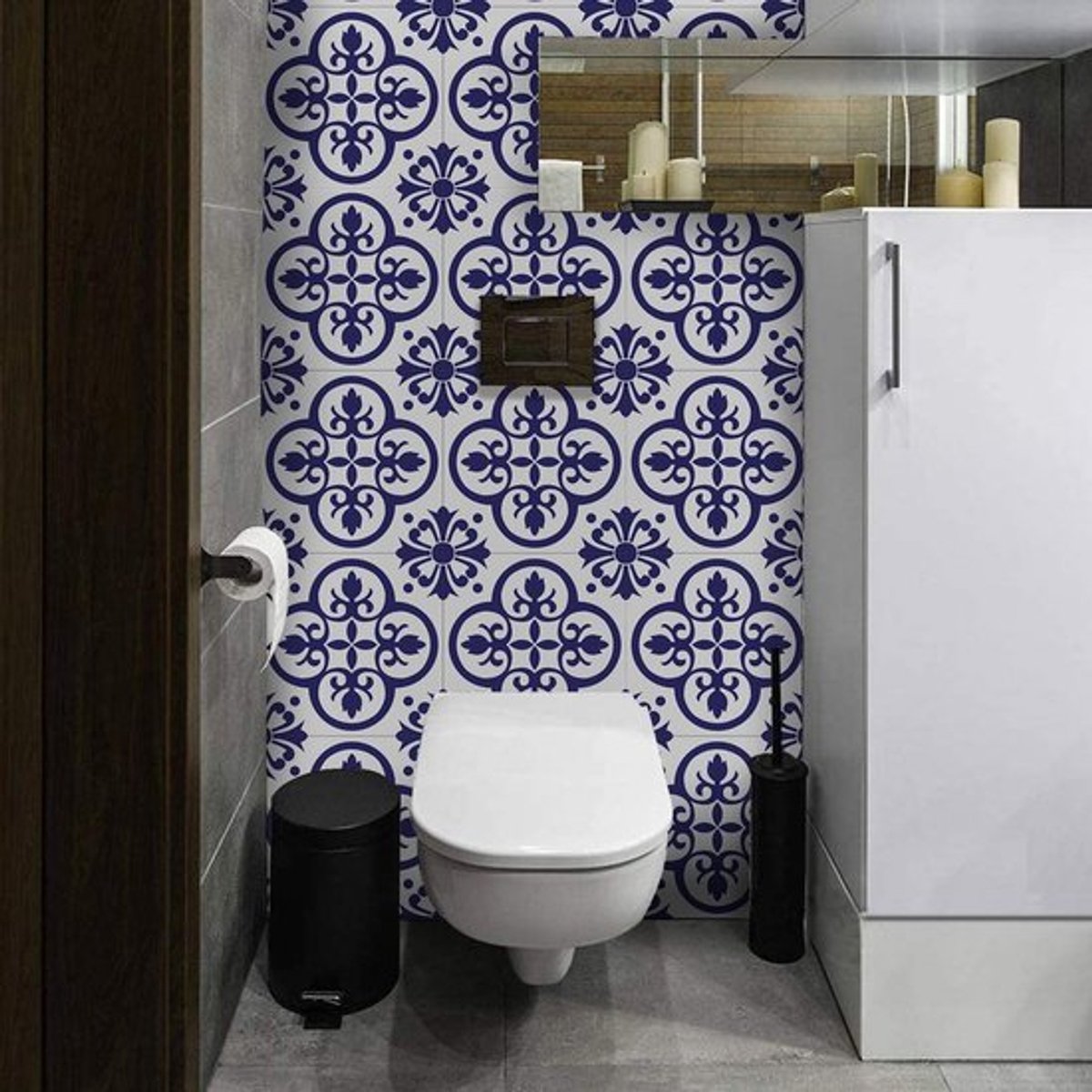 Vloerstickers 12 Stuks - Zelfklevend - Waterdicht - Mat Film - Vloerbedekking - Decoratie voor Keuken/Badkamer
