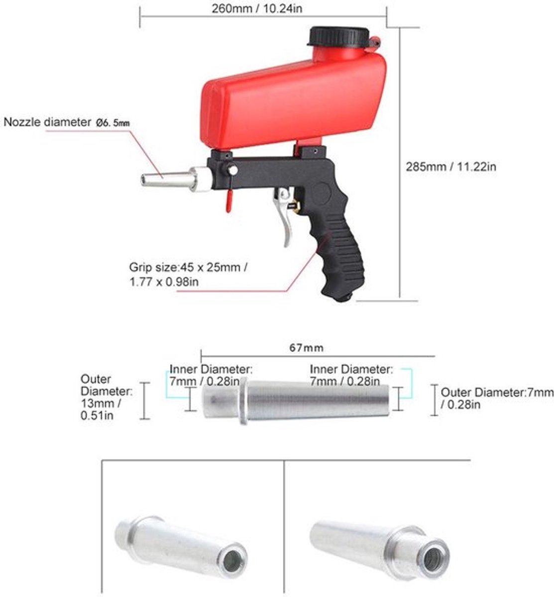 Pneumatische Zandstraalmachine - Handheld - 20 Pond - Grote Capaciteit - Veiligheidsplaat - Voor Automobiel Onderhoud