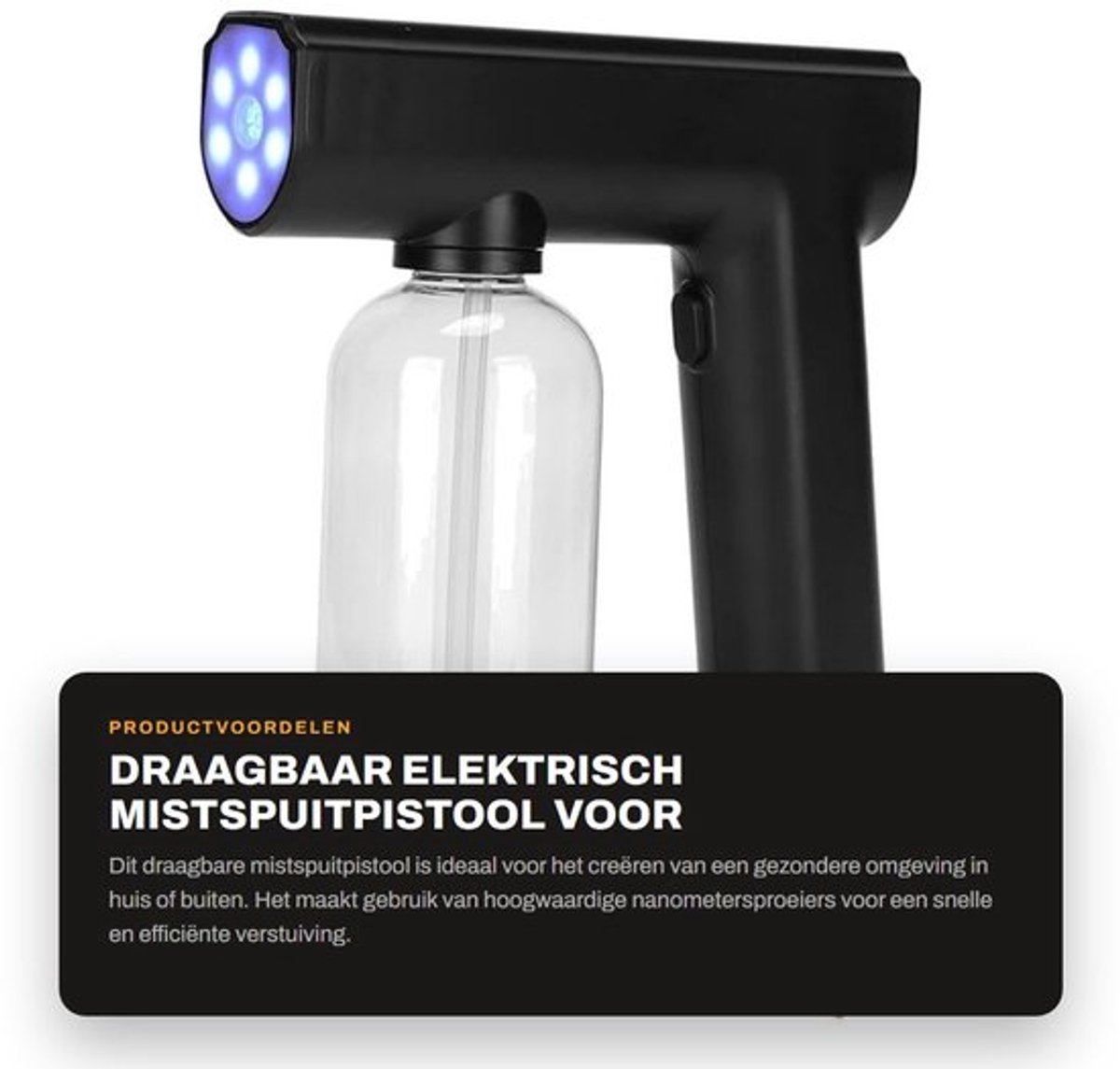Draagbaar Elektrisch Mistspuitpistool voor Reiniging