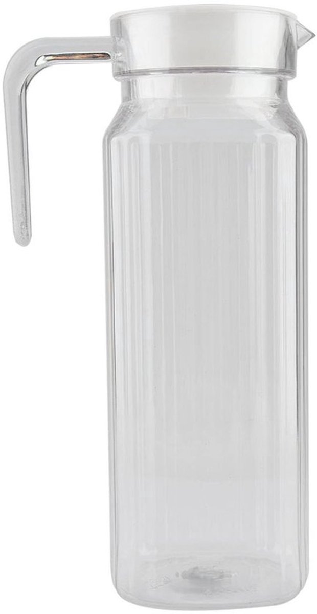 Sapkan 1100ml - Transparante Fles - Acryl - Deksel - Handvat - Vaatwasserbestendig - Drankfles