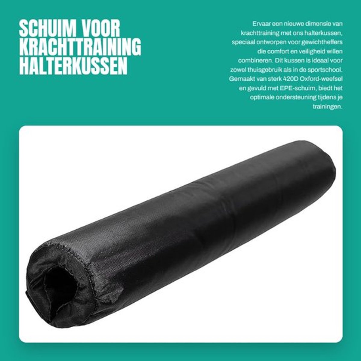 Schuim Halterkussen - Krachttraining - Gewichtheffen - Schouderbescherming - Draagbaar - EPE-schuimvulling - 420D Oxford-weefsel