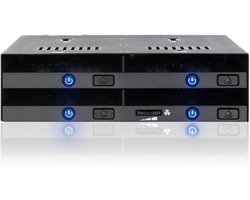 Intern Hot Swap Dock voor 4x 2,5 inch SATA/SAS SSD/HDD in 5,25 inch Bay met Uitwerpknoppen