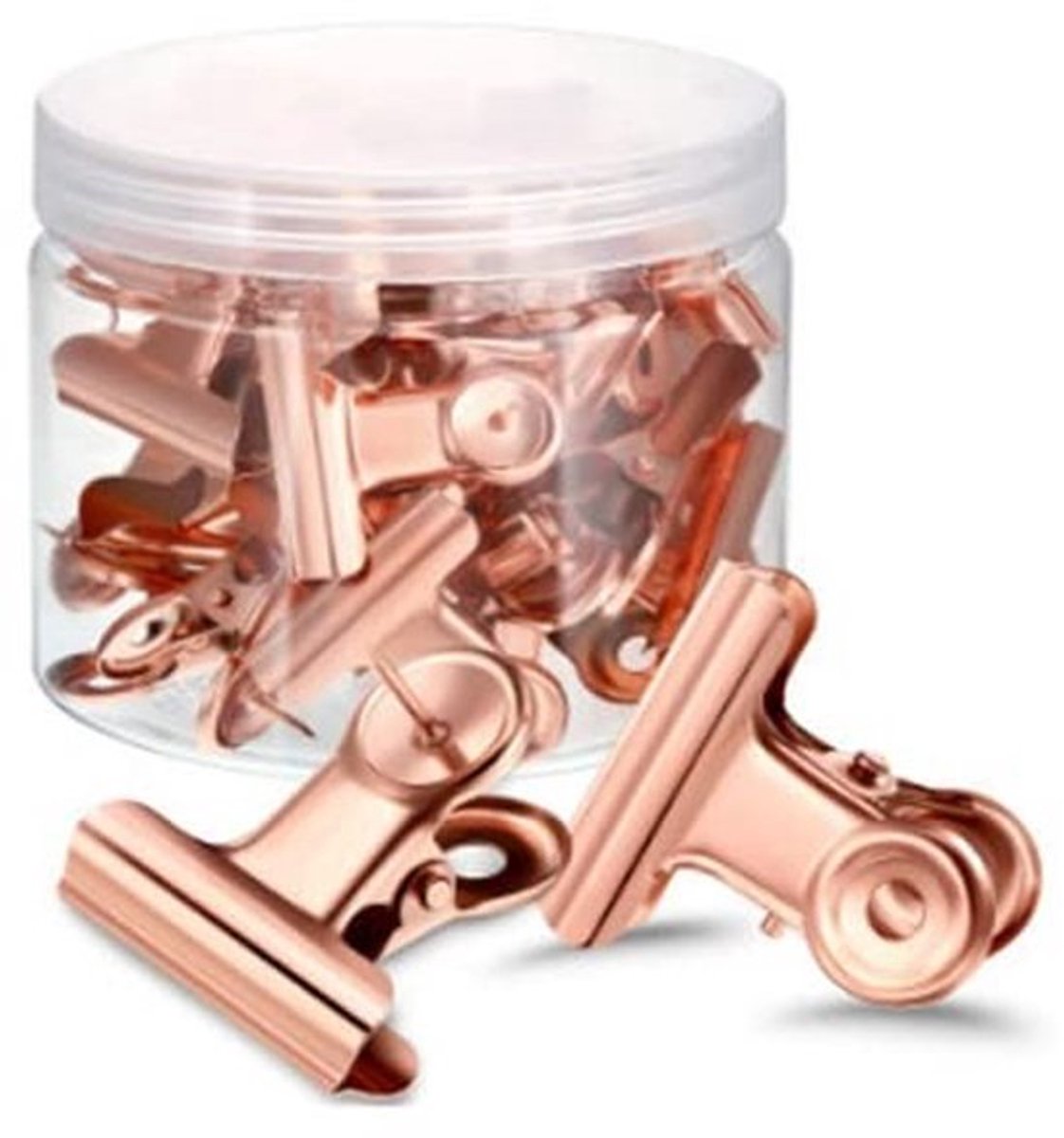 Duimspijkers 40 Stuks - Metalen Bulldog Clips - Prikborden/Kurkborden - Thuis/School/Kantoor - Roségoud - Perfect voor Ambachten - Bindclips