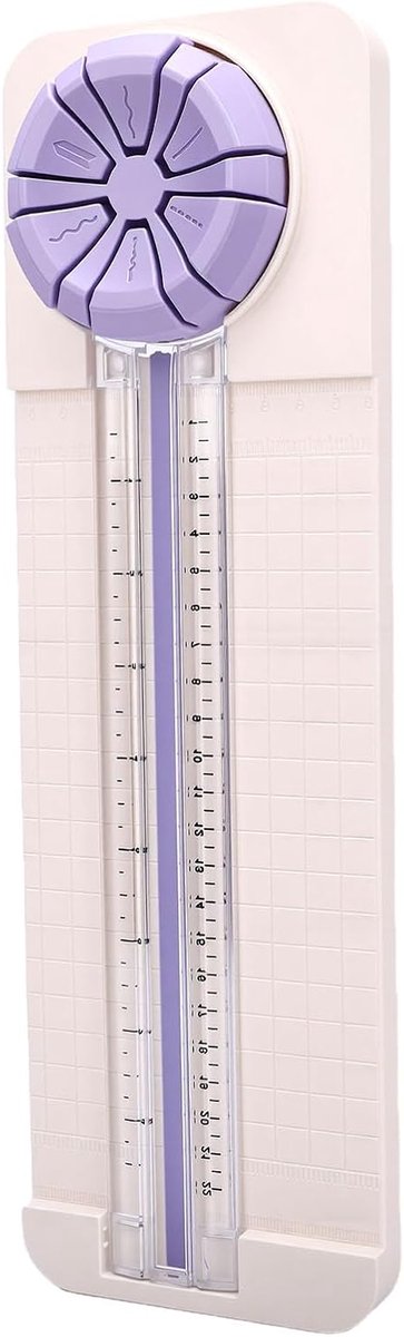 Papiersnijder - Papier Snijmachine - Papier Knutselen - 6 Snijpatronen - 22 cm breed - Wit