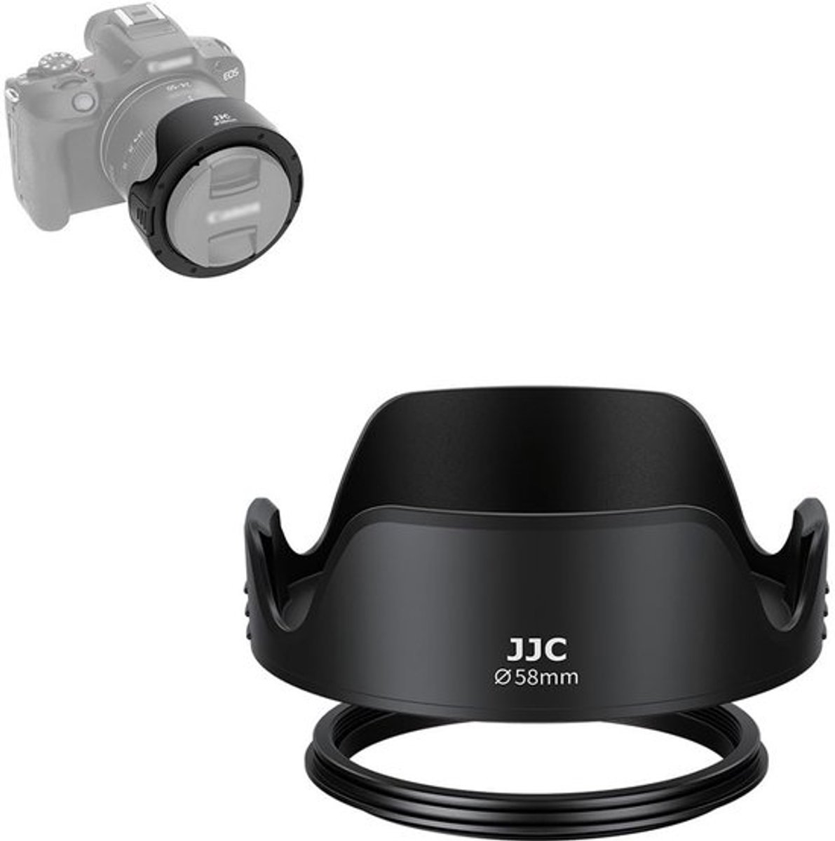 Tulpenvormige Zonnekap voor Camera met Adapterring