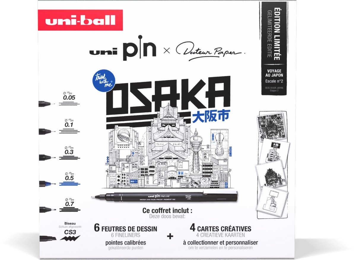 Uni Pin Fineliner Koffer Osaka
