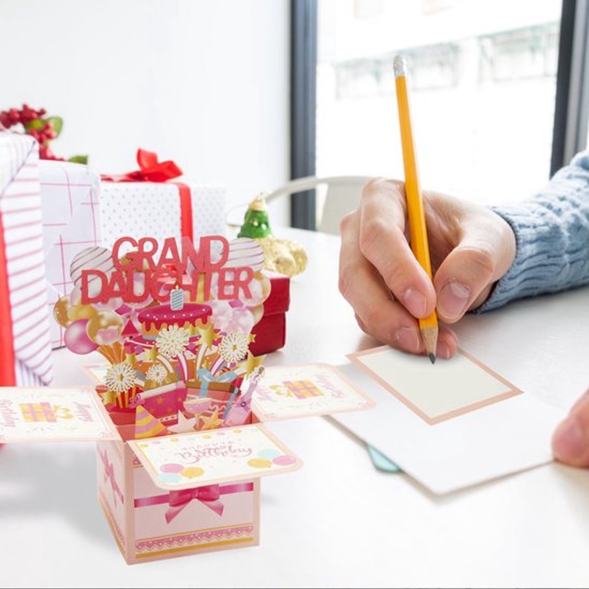 Pop-upkaart 3D Ontwerp - Verjaardagskaart Kleindochter - Verjaardagskaarten Volwassenen - Opvouwbaar met Envelop - Stevig Karton - Verrassing bij Openen