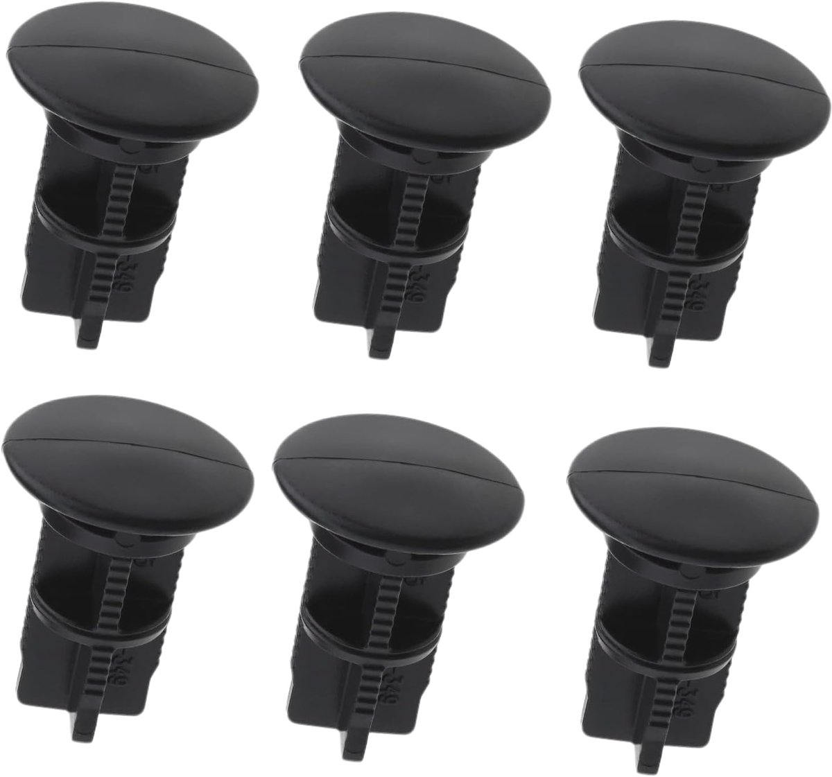 SnelShoppen - Pack van 6 Hinge Pins voor Afvalbakdeksel - Vervangingsonderdelen voor 240L Vuilnisbak - Robuuste Kunststof Zwarte Spindels voor Huishou