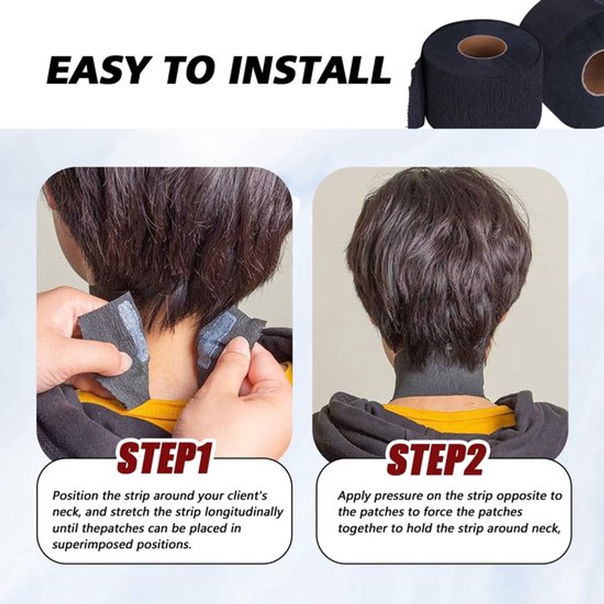 Halsstrips Wegwerp - Harsstrips - Styling Strips - Kapsel Accessoires - 2 Stuks - Zwart - Kappersaccessoires